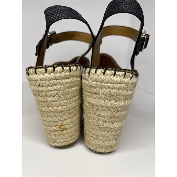 Franco Sarto Takara Espadrille Wedge Sandal Black Size 9.5 M - Picture 7 of 10